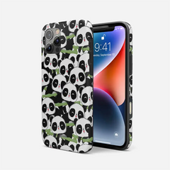 Bamboo panda hand drawn illustration double layer iPhone Case