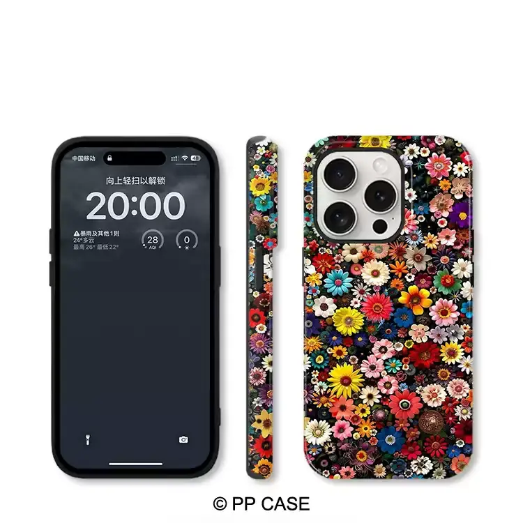 Blooming Canvas Chromatic Verse Shockproof Protection Dual Layer iPhone Case
