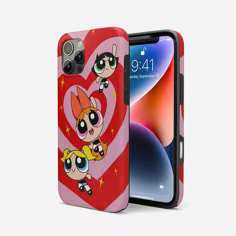 Childhood memories cartoon police girl double layer iPhone Case
