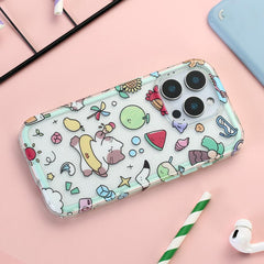 Summer Cool Cute Cat Fruit Ocean Swimming Dual-Layer Protection iPhone Case
