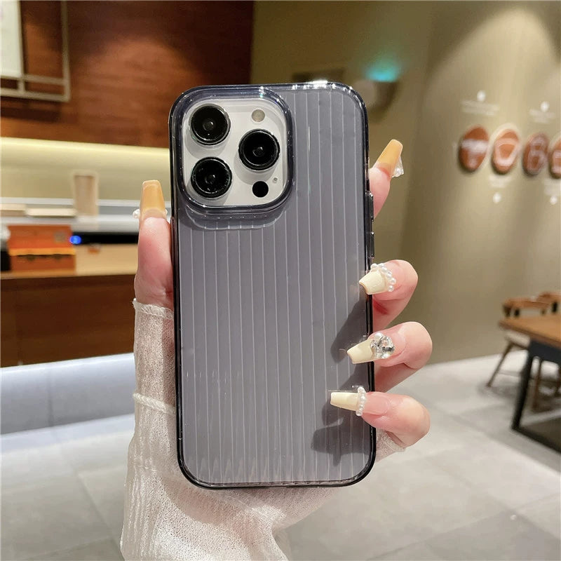 Fashion Creative Transparent Stripes iPhone Case