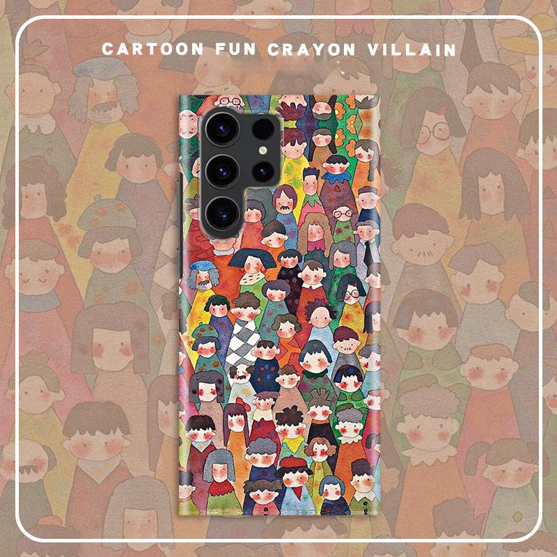 Magnetic Japanese style square crayon man fluorescent Samsung case