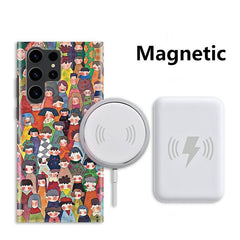 Magnetic Japanese style square crayon man fluorescent Samsung case