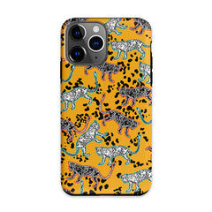 Jungle leopard print bright edge black and white leopard iPhone case
