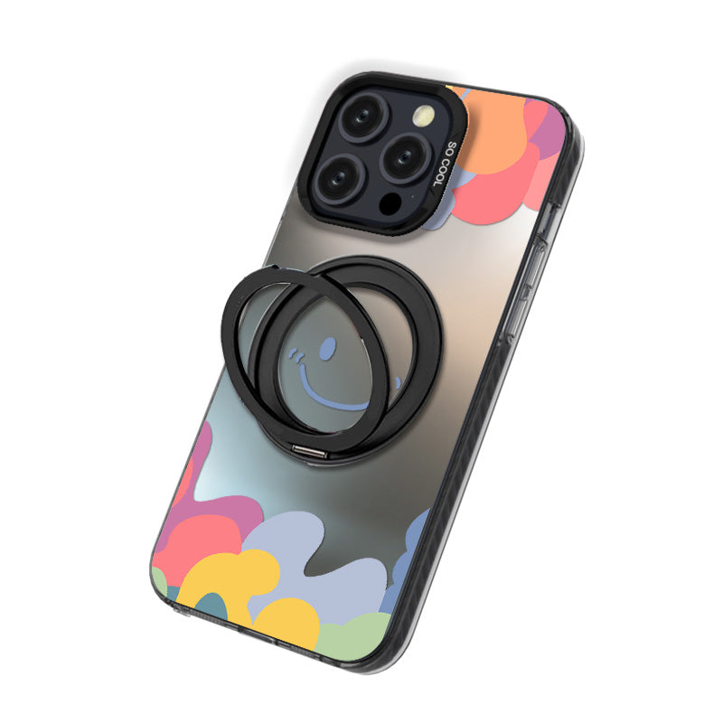 Magsafe 360 rotation invisible bracket smiley happy color war iPhone case