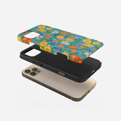 Oil painting chrysanthemums full-covered double-layer protective iPhone case