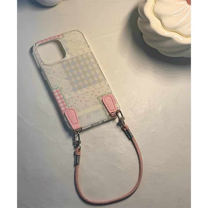 Pink Springfield Diamond Garden Girls Plaid with Bracelet iPhone Case