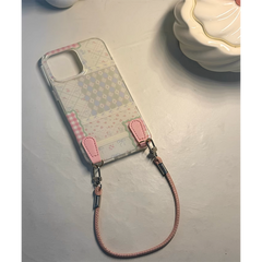 Pink Springfield Diamond Garden Girls Plaid with Bracelet iPhone Case