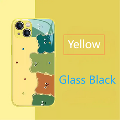Rainbow Cubs Crystal-Fluff Glam Back glass Dual layer protec iPhone Case