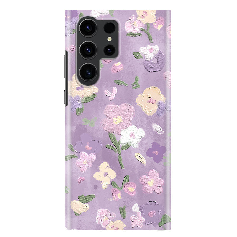 Magnetic Renaissance Purple Flower Oil Painting Fluorescent SamsungCase