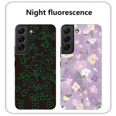 Magnetic Renaissance Purple Flower Oil Painting Fluorescent SamsungCase