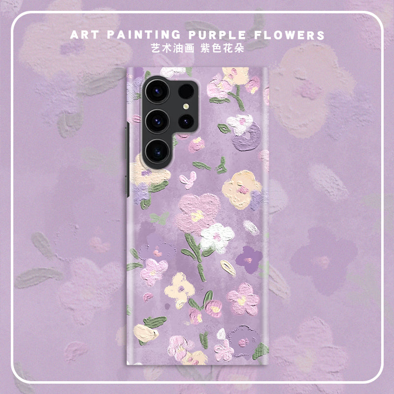 Magnetic Renaissance Purple Flower Oil Painting Fluorescent SamsungCase