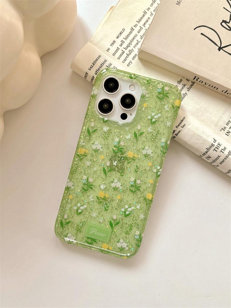 Summer Countryside Picnic Green Grasses Dainty Floral Sprigs iPhone Case