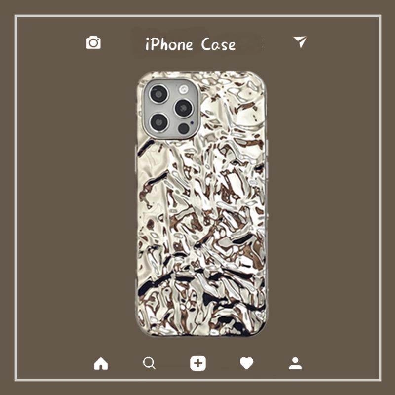 Trend Electroplated Ripple Glitter Folded Texture iPhone Case
