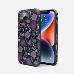 Vintage Art Purple Floral Chinese Style Double Layer iPhone Case