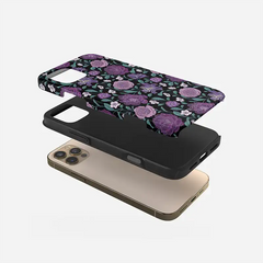 Vintage Art Purple Floral Chinese Style Double Layer iPhone Case