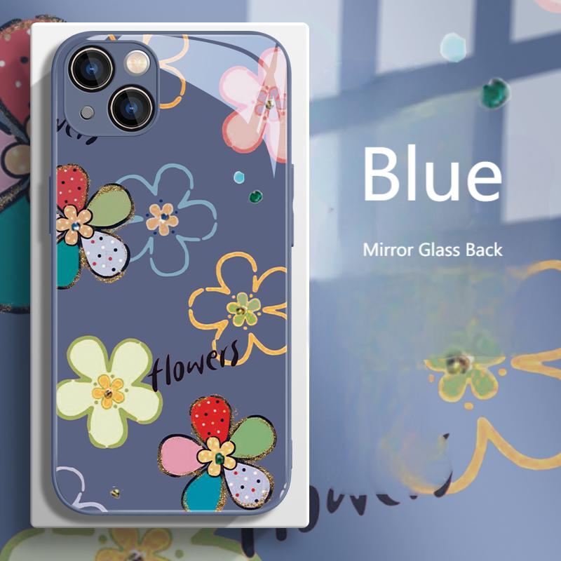 Watercolor Motley: Sunflower Kaleidoscope Mirror glass back iPhone Case