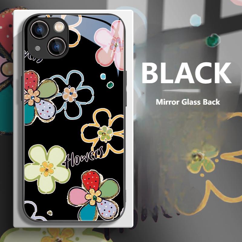 Watercolor Motley: Sunflower Kaleidoscope Mirror glass back iPhone Case