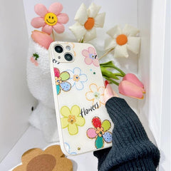 Watercolor Motley: Sunflower Kaleidoscope Mirror glass back iPhone Case