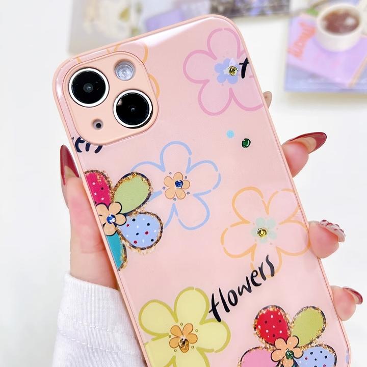 Watercolor Motley: Sunflower Kaleidoscope Mirror glass back iPhone Case