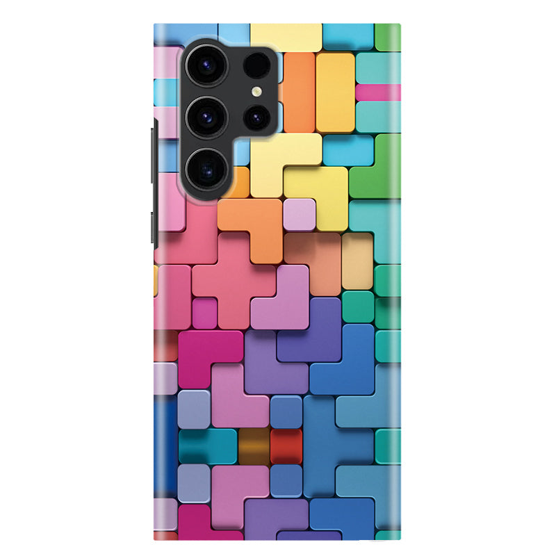 Magnetic colorful irregular Tetris fluorescent anti-fall Samsung case
