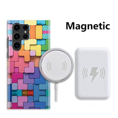 Magnetic colorful irregular Tetris fluorescent anti-fall Samsung case