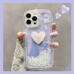 Romantic starry quicksand air cushion with butterfly chain iPhone Case