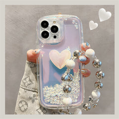Romantic starry quicksand air cushion with butterfly chain iPhone Case